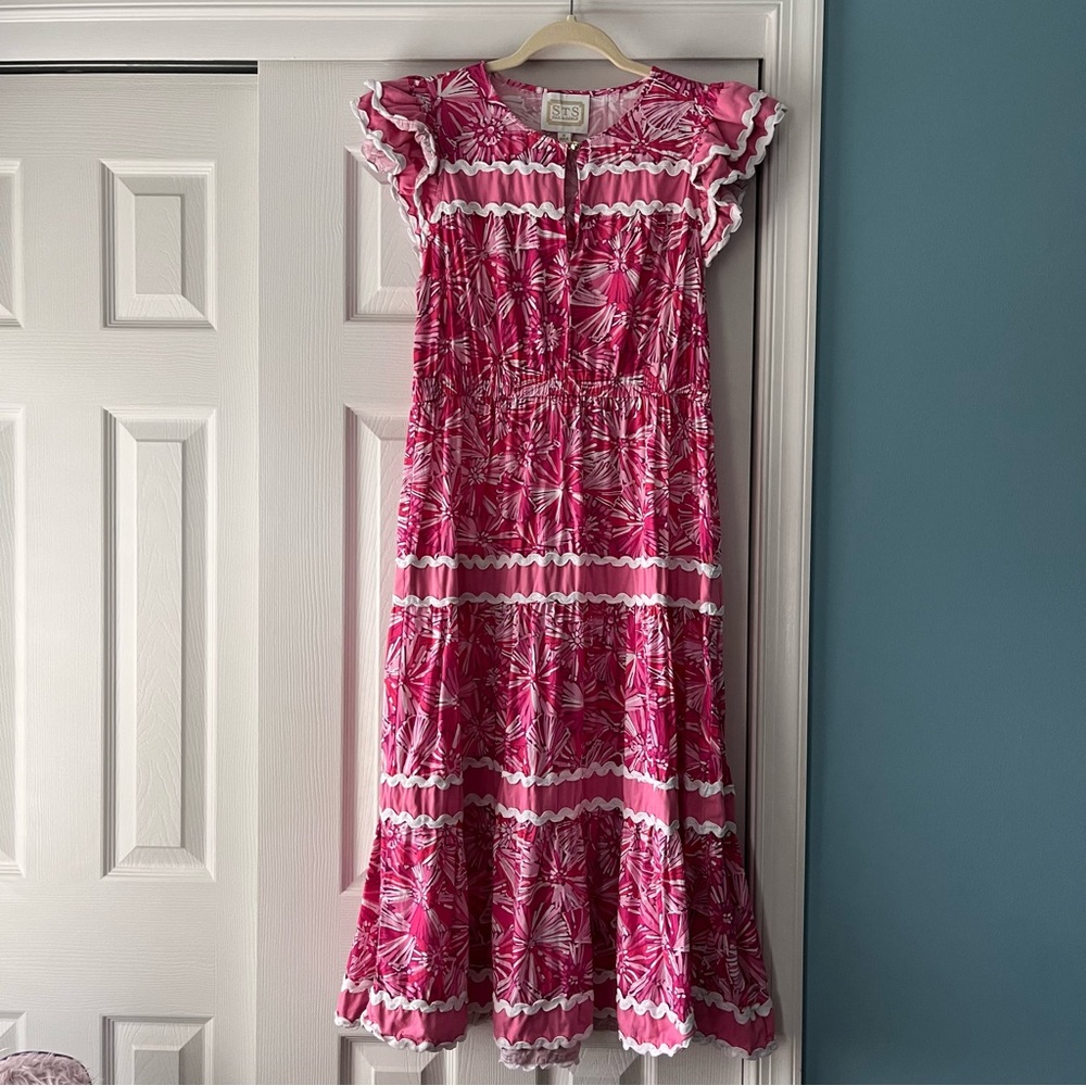 Sail to Sable Pink Starburst Midi Dress